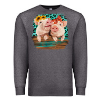 Charcoal Heather Cute Couple Pigs Premium Sweatshirt - Bettercallsaul