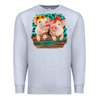 Heather Grey Cute Couple Pigs Premium Sweatshirt - Bettercallsaul