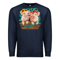 Navy Cute Couple Pigs Premium Sweatshirt - Bettercallsaul