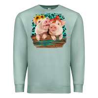 Seafoam Cute Couple Pigs Premium Sweatshirt - Bettercallsaul