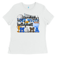 White somebody's loud mouth volleyball mama Ladies Tee - Zillion Design Studio
