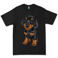 Black dachshund puppy Premium Tee - RanaPortraitStore