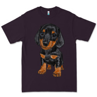 Plum dachshund puppy Premium Tee - RanaPortraitStore