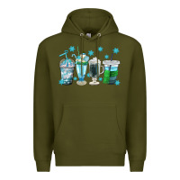 Army Green winter coffee cup Premium Hoodie - texasbilliewilder