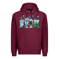 Burgundy winter coffee cup Premium Hoodie - texasbilliewilder
