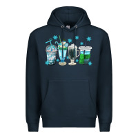 Navy winter coffee cup Premium Hoodie - texasbilliewilder