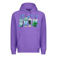 Purple winter coffee cup Premium Hoodie - texasbilliewilder