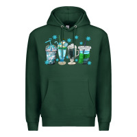 Sports Green winter coffee cup Premium Hoodie - texasbilliewilder