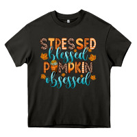 Asphalt stressed blessed pumpkin obsessed Heavy Core Tee - Zillion Design Studio