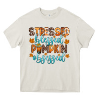 Cream stressed blessed pumpkin obsessed Heavy Core Tee - Zillion Design Studio