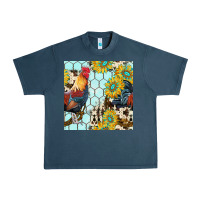 Midnight Navy western rooster seamless pattern Urban Heavy Tee - BundleAndBundleShop