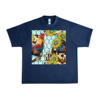 Navy western rooster seamless pattern Urban Heavy Tee - BundleAndBundleShop