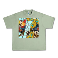 Oil Green western rooster seamless pattern Urban Heavy Tee - BundleAndBundleShop