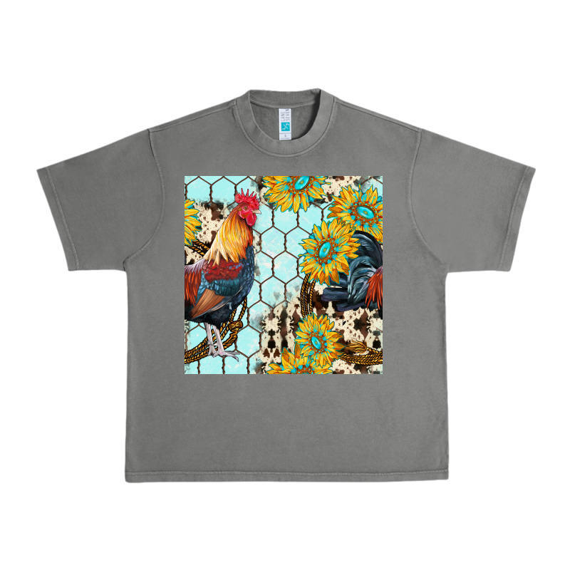 Western Rooster Seamless Pattern Urban Heavy Tee by BundleAndBundleShop | Teevron