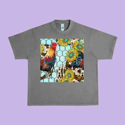 Western Rooster Seamless Pattern Urban Heavy Tee Designed By Bundleandbundleshop