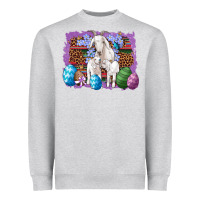 Heather Grey goat family eggs flowers leopard serape glitter Heavyweight Sweatshirt - Artiststas