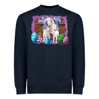 Navy goat family eggs flowers leopard serape glitter Heavyweight Sweatshirt - Artiststas