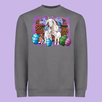 Goat Family Eggs Flowers Leopard Serape Glitter Heavyweight Sweatshirt Designed By Artiststas