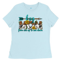 Baby Blue boy mom from son up to son down  western Ladies Tee - texasbilliewilder