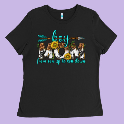 Ladies Tee boy mom from son up to son down  western