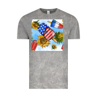 Cloud Rock 4th of july sunflowers ice cream seamless pattern Vintage Tee - BundleAndBundleShop