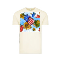 Vintage Arctic 4th of july sunflowers ice cream seamless pattern Vintage Tee - BundleAndBundleShop