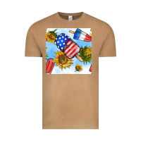 Vintage Camel 4th of july sunflowers ice cream seamless pattern Vintage Tee - BundleAndBundleShop