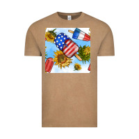 Vintage Coffee 4th of july sunflowers ice cream seamless pattern Vintage Tee - BundleAndBundleShop