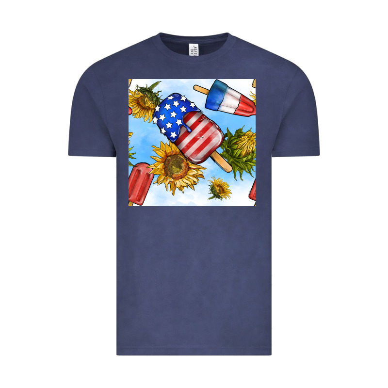 4th Of July Sunflowers Ice Cream Seamless Pattern Vintage Tee by BundleAndBundleShop | Teevron