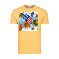 Vintage Mustard 4th of july sunflowers ice cream seamless pattern Vintage Tee - BundleAndBundleShop