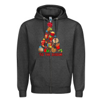 Charcoal Heather tis the season mexican christmas Zipper Hoodie - MaliasSmallBusiness