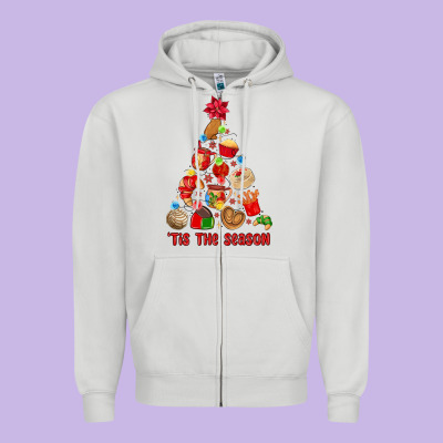 Tis The Season Mexican Christmas Zipper Hoodie Designed By Maliassmallbusiness
