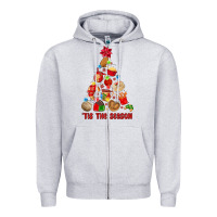 Heather Grey tis the season mexican christmas Zipper Hoodie - MaliasSmallBusiness