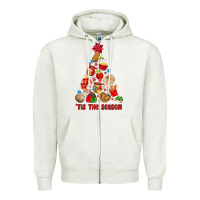Oatmeal Heather tis the season mexican christmas Zipper Hoodie - MaliasSmallBusiness
