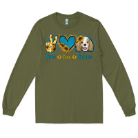 Army Green Peace Love Cocker Spaniel Long Sleeve Tee - Jasminsmagicworld