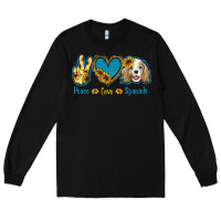 Black Peace Love Cocker Spaniel Long Sleeve Tee - Jasminsmagicworld