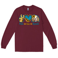 Burgundy Peace Love Cocker Spaniel Long Sleeve Tee - Jasminsmagicworld