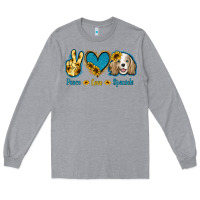 Heather Grey Peace Love Cocker Spaniel Long Sleeve Tee - Jasminsmagicworld