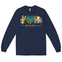 Navy Peace Love Cocker Spaniel Long Sleeve Tee - Jasminsmagicworld