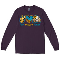 Plum Peace Love Cocker Spaniel Long Sleeve Tee - Jasminsmagicworld