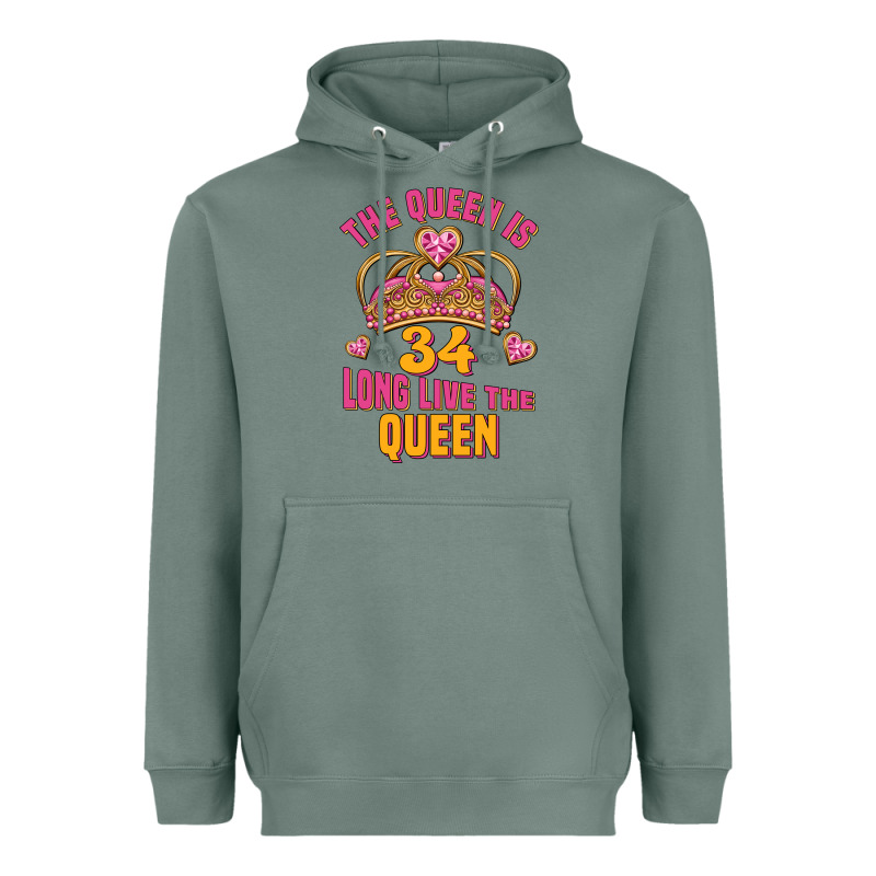 The Queen Is 34 Long Live The Queen Heavyweight Hoodie by Jasminsmagicworld | Teevron