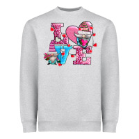 Heather Grey love and gnomes Heavyweight Sweatshirt - AdoDesignShop