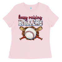 Bubblegum Pink busy raising ballers baseball Ladies Tee - texasbilliewilder