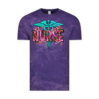 Cloud Purple floral nurse Vintage Tee - AdoDesignShop