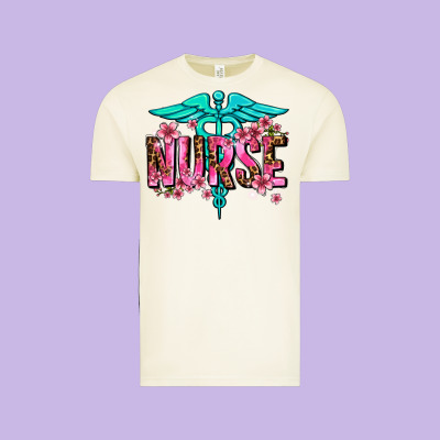 Floral Nurse Vintage Tee Designed By Adodesignshop