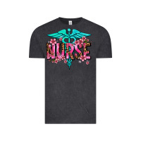 Vintage Black floral nurse Vintage Tee - AdoDesignShop
