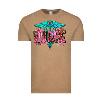Vintage Coffee floral nurse Vintage Tee - AdoDesignShop