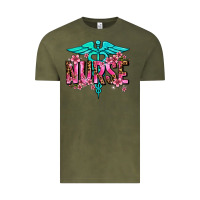 Vintage Olive floral nurse Vintage Tee - AdoDesignShop