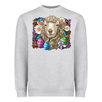Heather Grey easter sheep eggs butterfly daisys leopard glitter wooden Heavyweight Sweatshirt - Artiststas