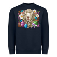 Navy easter sheep eggs butterfly daisys leopard glitter wooden Heavyweight Sweatshirt - Artiststas